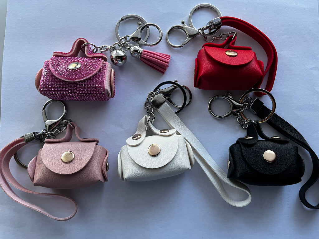 Mini PU Leather Bag Keychain Coin Purse Small Handbag Pendant Gift Accessories